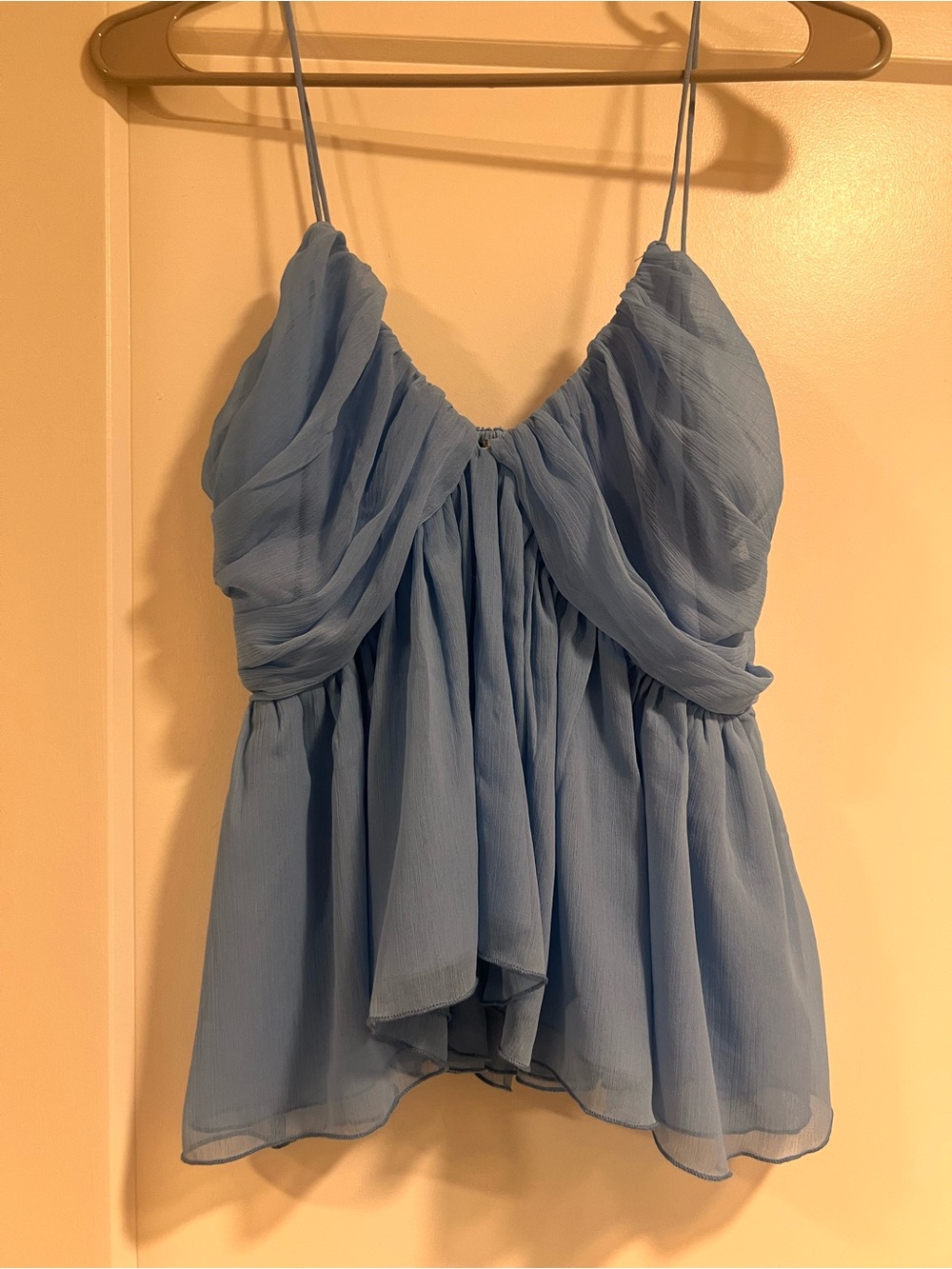 Abercrombie & Fitch Light Blue Chiffon Spaghetti Strap Tank